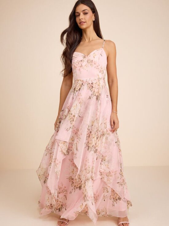 Lulus Dresses & Skirts - Lulus Breigh Blush Floral Sleeveless Maxi Dress Pink - Size XL